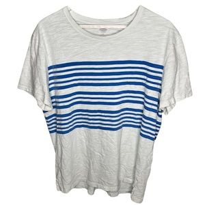 Old Navy White T Shirt W/Blue Stripes
